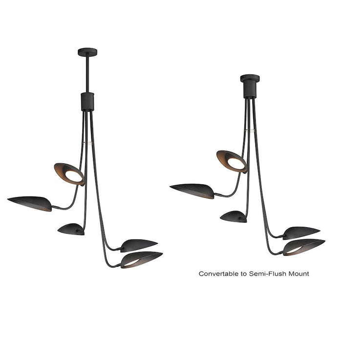 ET2 Lighting Marsh 5 Light LED Pendant, Black