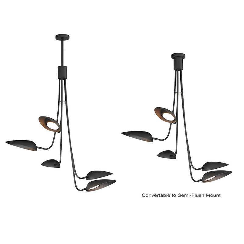ET2 Lighting Marsh 5 Light LED Pendant, Black