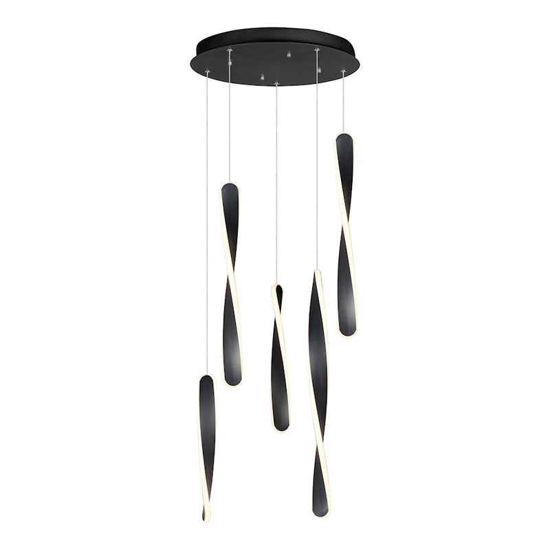 ET2 Lighting Pirouette 5-Light LED Pendant, Black
