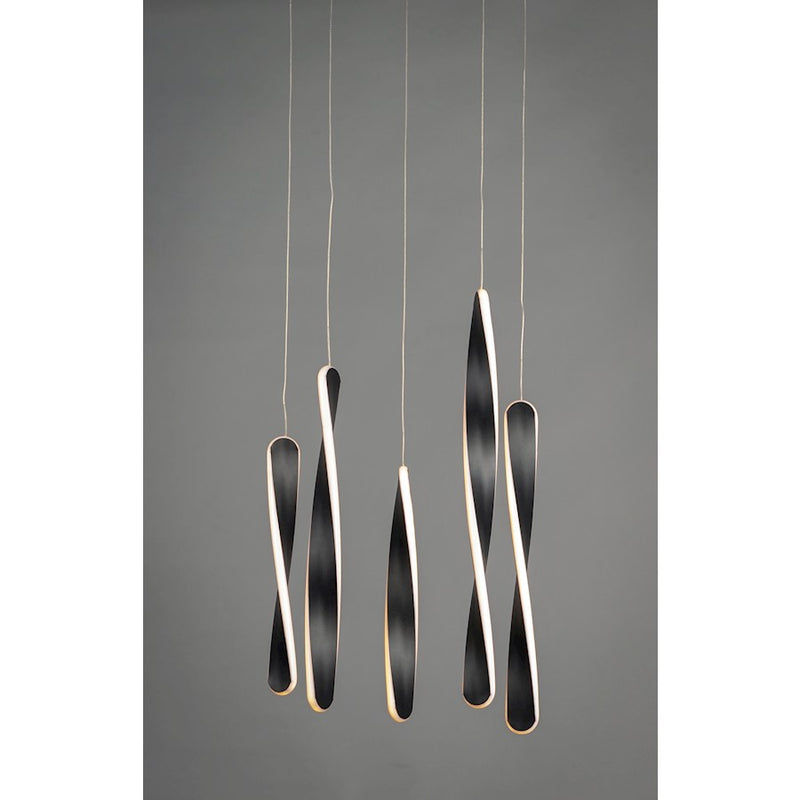 ET2 Lighting Pirouette 5-Light LED Pendant, Black