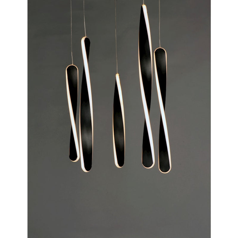 ET2 Lighting Pirouette 5-Light LED Pendant, Black