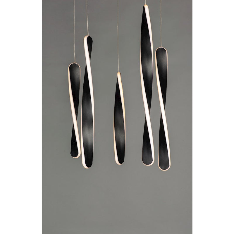 ET2 Lighting Pirouette 5-Light LED Pendant, Black
