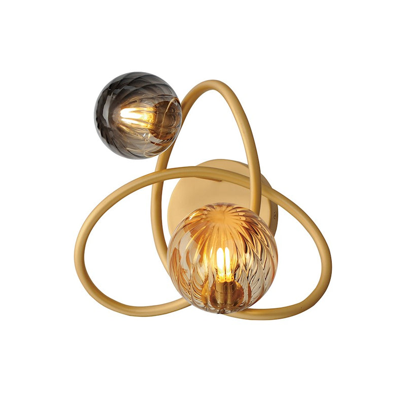 ET2 Lighting Planetary 2 Light LED Wall Sconce, Gold/Multi Color