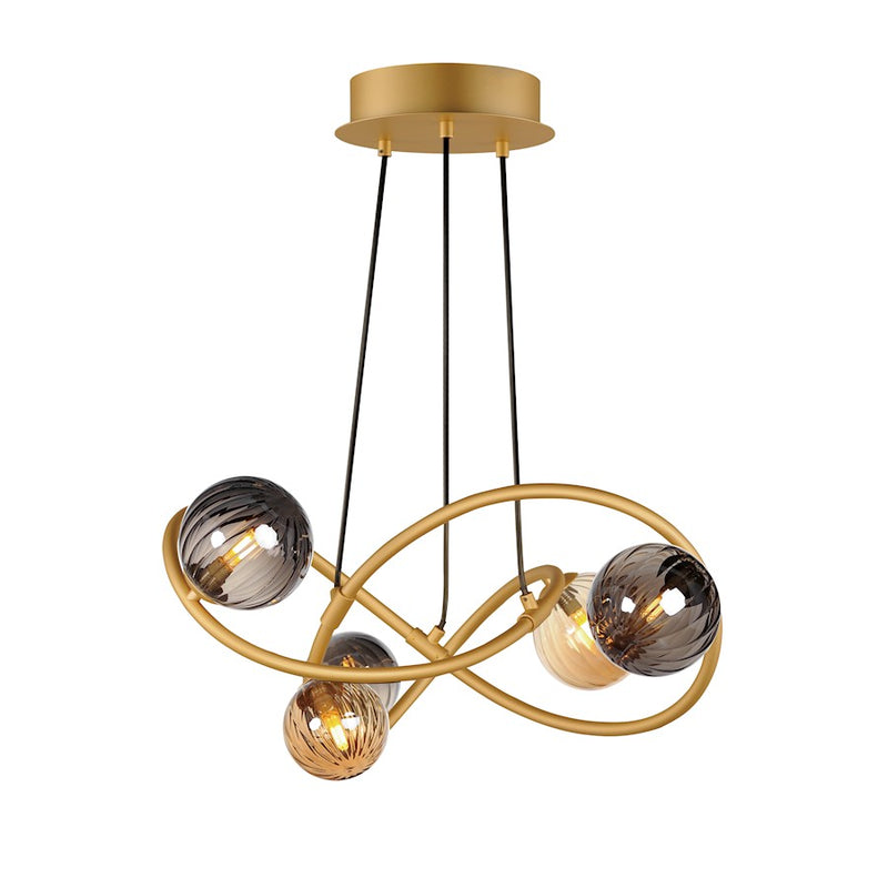 ET2 Lighting Planetary LED Chandelier, Gold/Multi Color