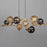 ET2 Lighting Planetary 8Lt LED Linear Pendant, Gold/Multi Color