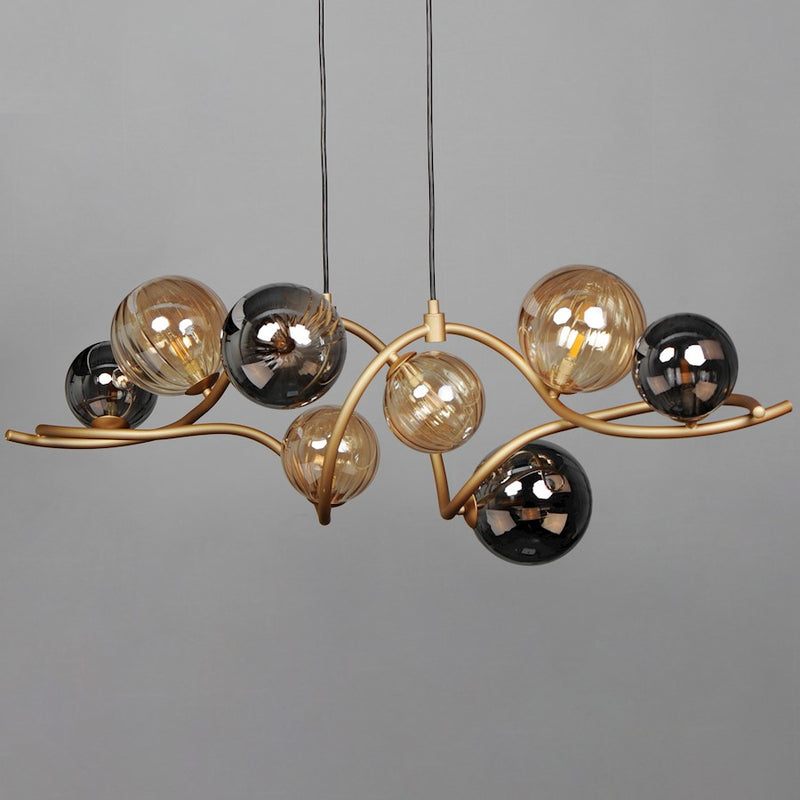 ET2 Lighting Planetary 8Lt LED Linear Pendant, Gold/Multi Color