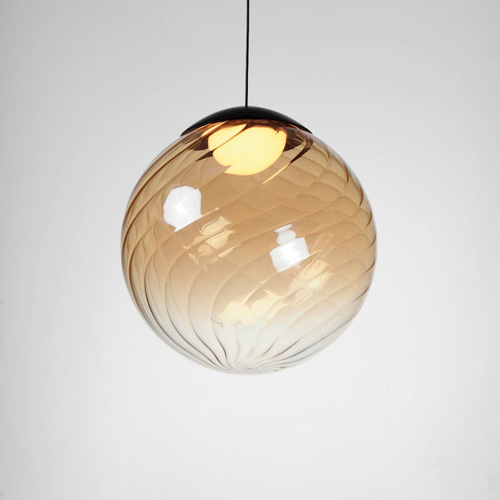 ET2 Lighting Planetary 1 Light LED Pendant, Black/Amber