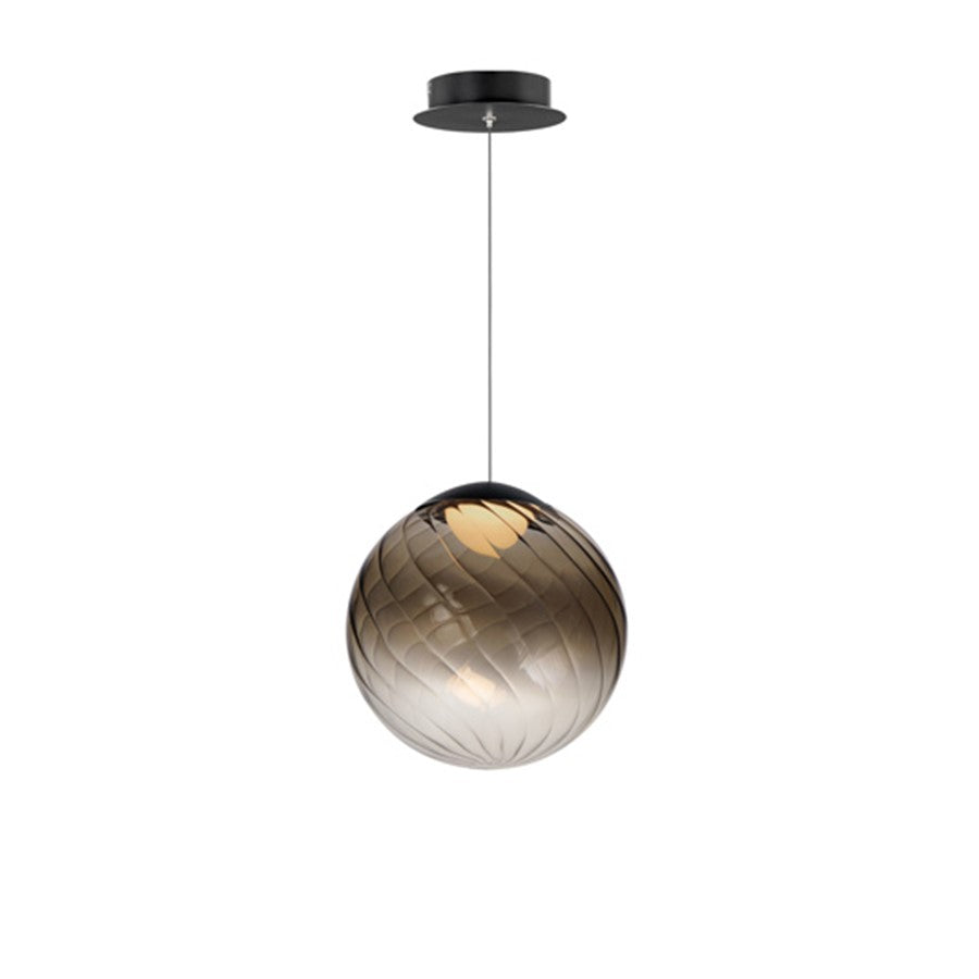 ET2 Lighting Planetary 1 Light LED Pendant, Black/Smoke
