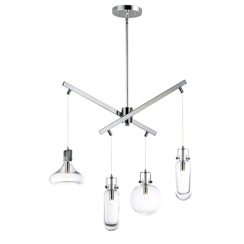 ET2 Lighting Kem 4-Light Pendant, Polished Chrome