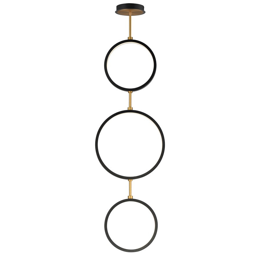 ET2 Lighting Hoopla 3-Light LED Pendant, Black/Gold - E24321-BKGLD