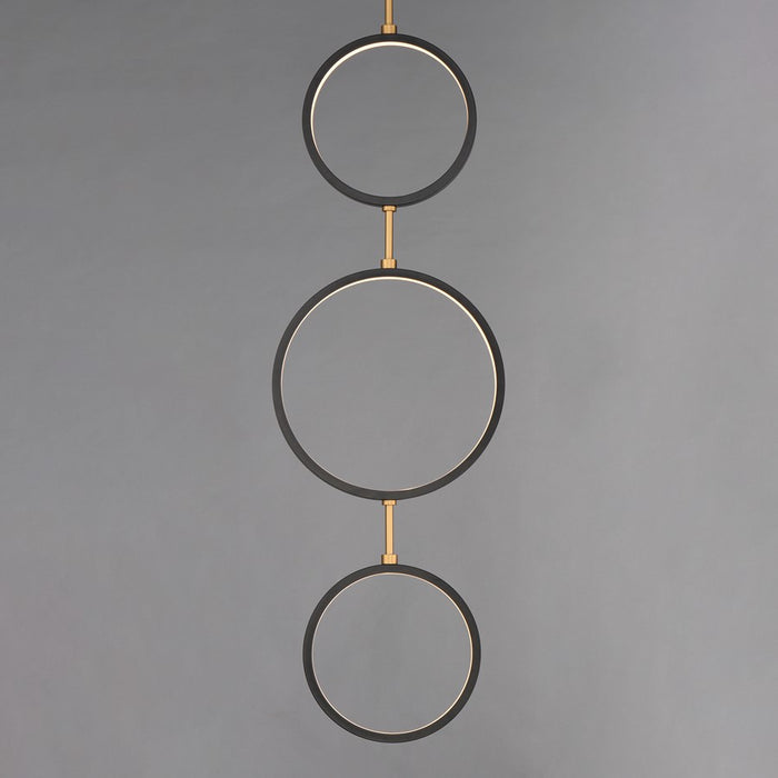 ET2 Lighting Hoopla 3-Light LED Pendant, Black/Gold