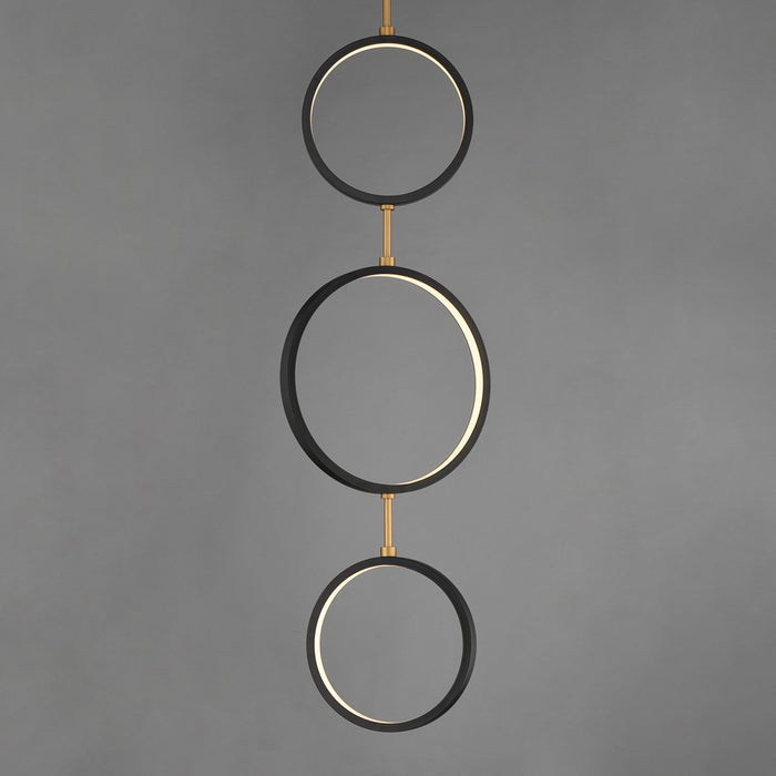 ET2 Lighting Hoopla 3-Light LED Pendant, Black/Gold