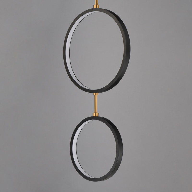 ET2 Lighting Hoopla 3-Light LED Pendant, Black/Gold