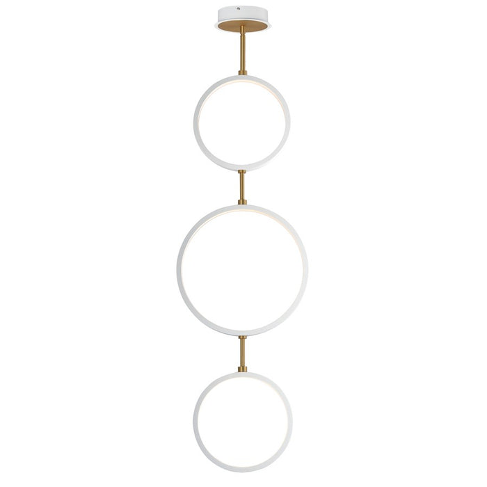 ET2 Lighting Hoopla 3-Light LED Pendant, White/Gold - E24321-WTGLD