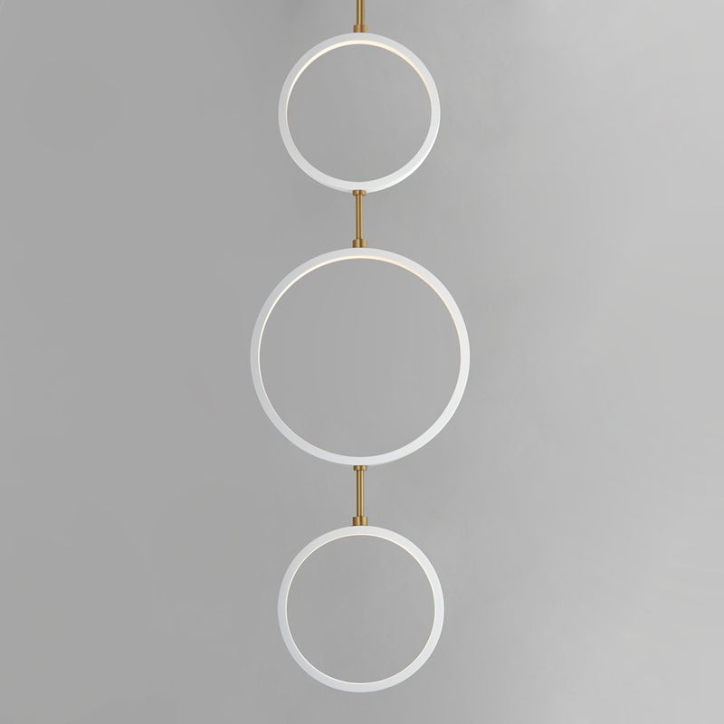 ET2 Lighting Hoopla 3-Light LED Pendant, White/Gold