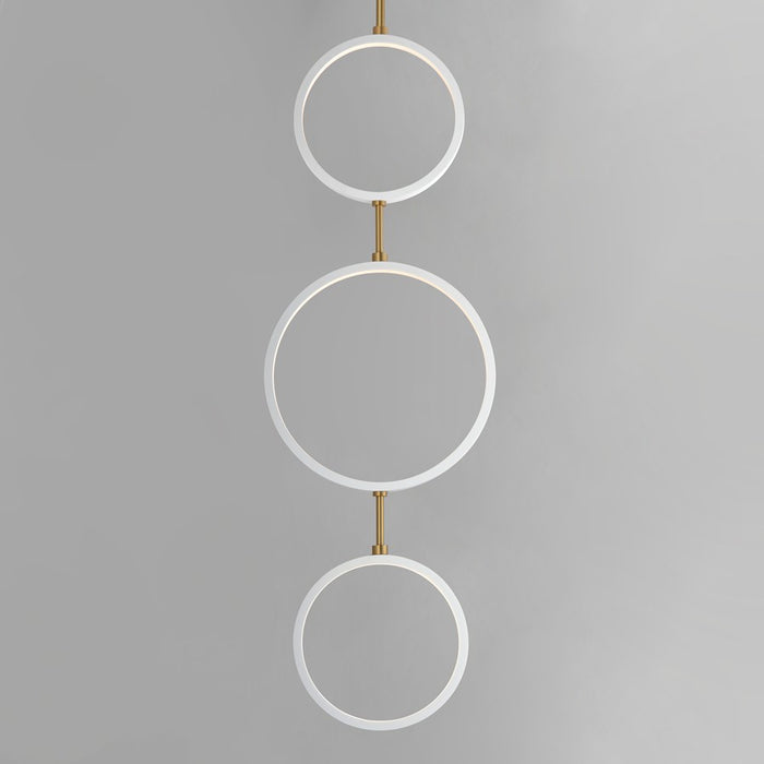 ET2 Lighting Hoopla 3-Light LED Pendant, White/Gold