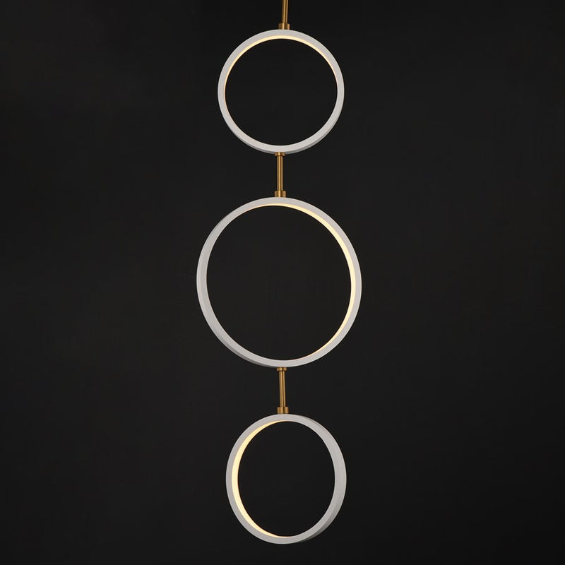 ET2 Lighting Hoopla 3-Light LED Pendant, White/Gold