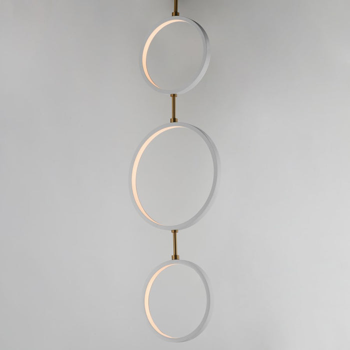 ET2 Lighting Hoopla 3-Light LED Pendant, White/Gold