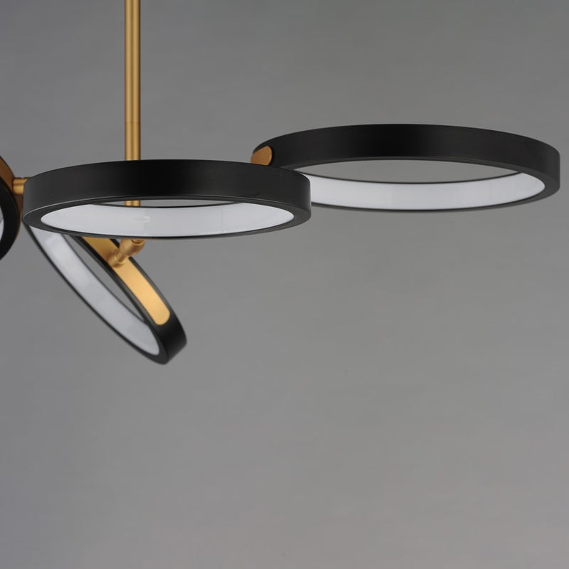 ET2 Lighting Hoopla 4-Light LED Pendant, Black/Gold