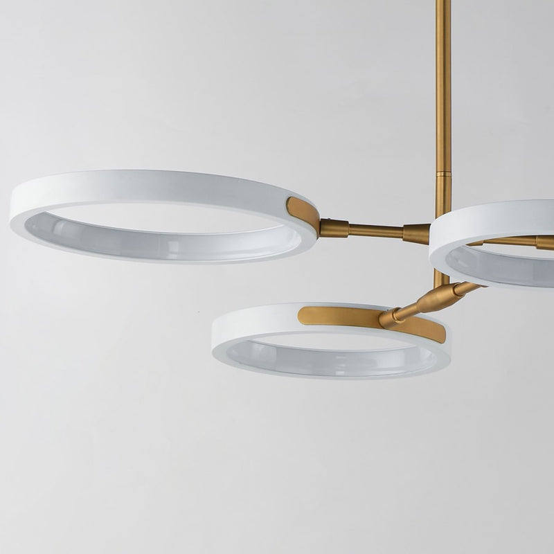 ET2 Lighting Hoopla 4-Light 33" LED Pendant, White/Gold