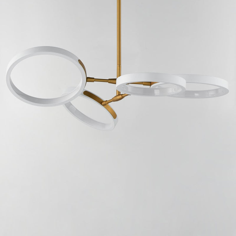 ET2 Lighting Hoopla 4-Light 33" LED Pendant, White/Gold
