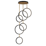 ET2 Lighting Hoopla 6-Light 25" LED Pendant, Black/Gold - E24325-BKGLD