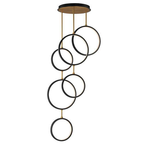 ET2 Lighting Hoopla 6-Light 25" LED Pendant, Black/Gold - E24325-BKGLD