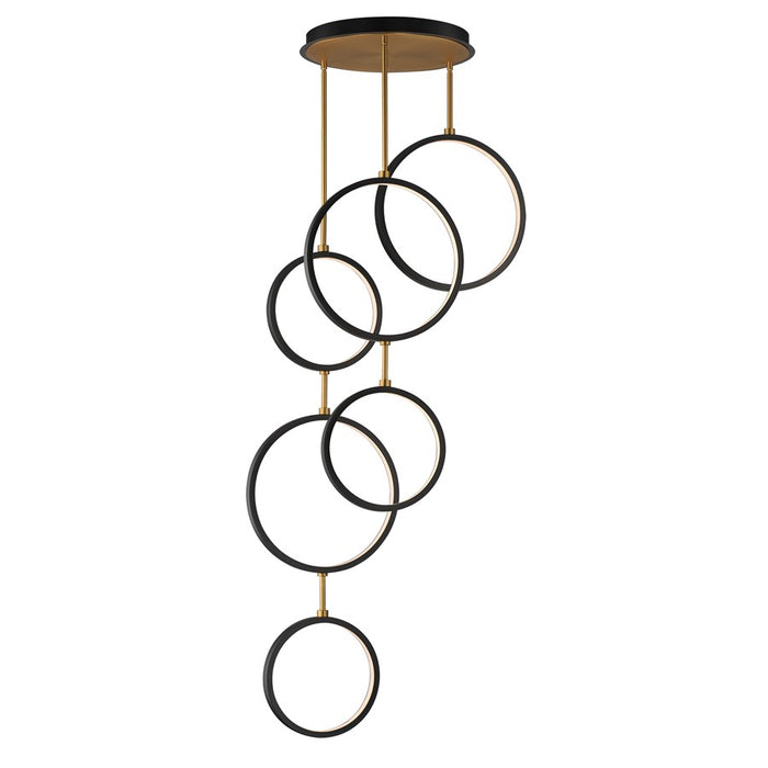 ET2 Lighting Hoopla 6-Light 25" LED Pendant, Black/Gold - E24325-BKGLD