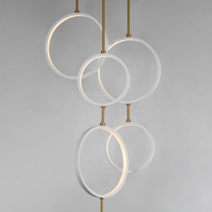 ET2 Lighting Hoopla 6-Light 25" LED Pendant, White/Gold