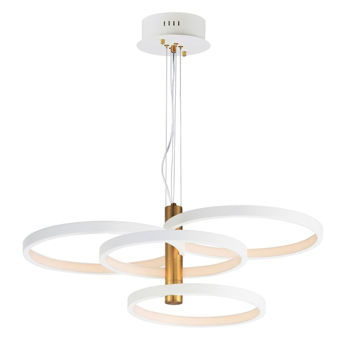 ET2 Lighting Hoopla 4-Light 30" LED Pendant, White/Gold - E24326-WTGLD