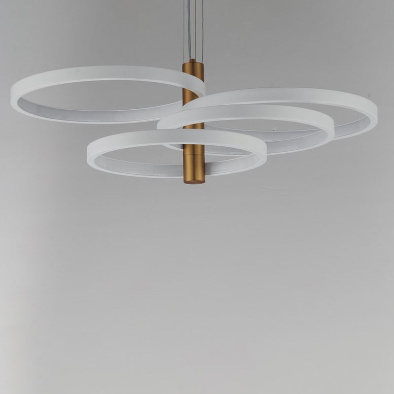 ET2 Lighting Hoopla 4-Light 30" LED Pendant, White/Gold
