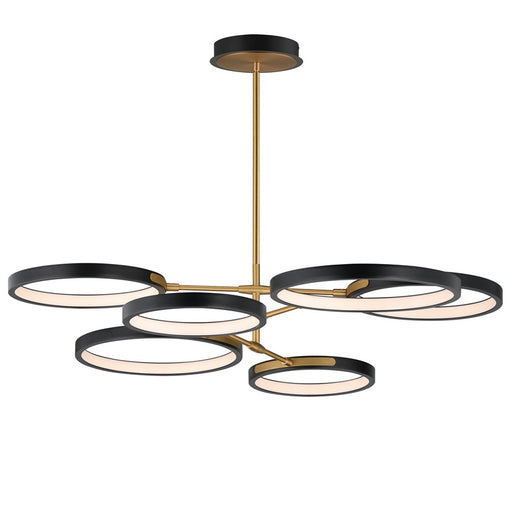 ET2 Lighting Hoopla 6-Light 47" LED Pendant, Black/Gold - E24328-BKGLD