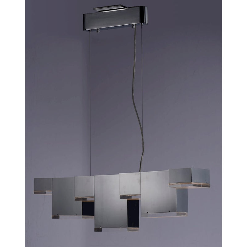 ET2 Lighting Pizzazz LED 7-Light Pendant, Chrome/Clear Ice