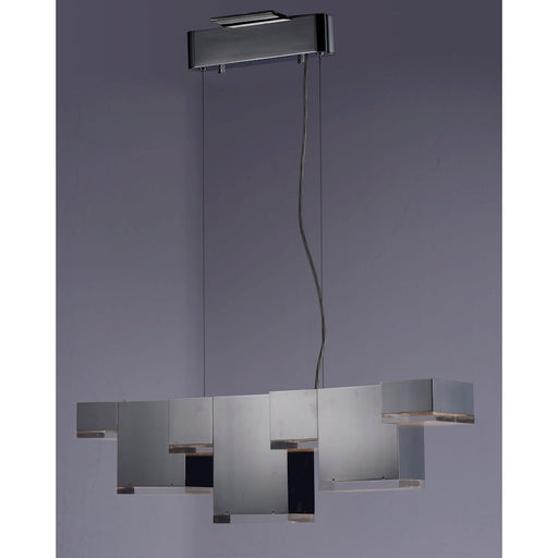 ET2 Lighting Pizzazz LED 7-Light Pendant, Chrome/Clear Ice