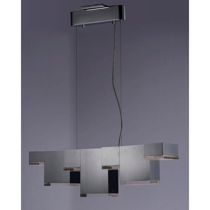 ET2 Lighting Pizzazz LED 7-Light Pendant, Chrome/Clear Ice