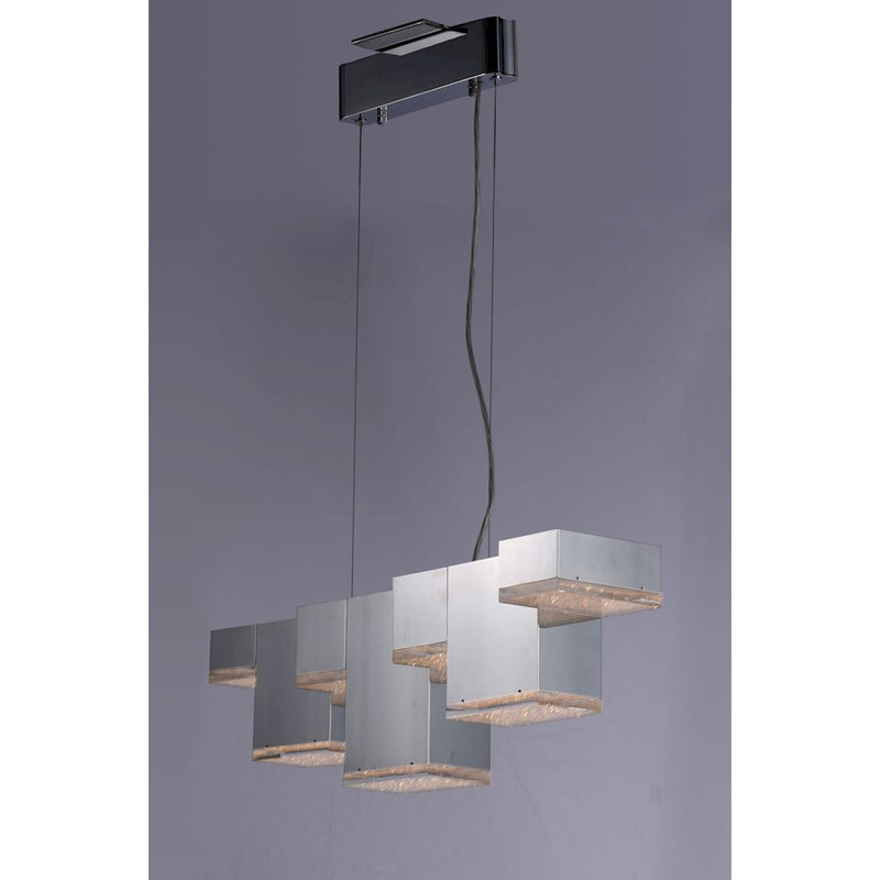 ET2 Lighting Pizzazz LED 7-Light Pendant, Chrome/Clear Ice