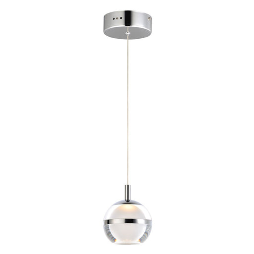 ET2 Lighting Swank 4.5in 1-Light Pendant | Modern Polished Chrome and Clear Acrylic | Kitchen Island & Dining Room | Model E24591-93PC