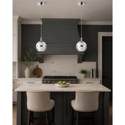 ET2 Lighting Swank 4.5in 1-Light Pendant | Modern Polished Chrome and Clear Acrylic | Kitchen Island & Dining Room | Model E24591-93PC