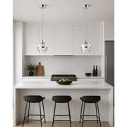 ET2 Lighting Swank 4.5in 1-Light Pendant | Modern Polished Chrome and Clear Acrylic | Kitchen Island & Dining Room | Model E24591-93PC