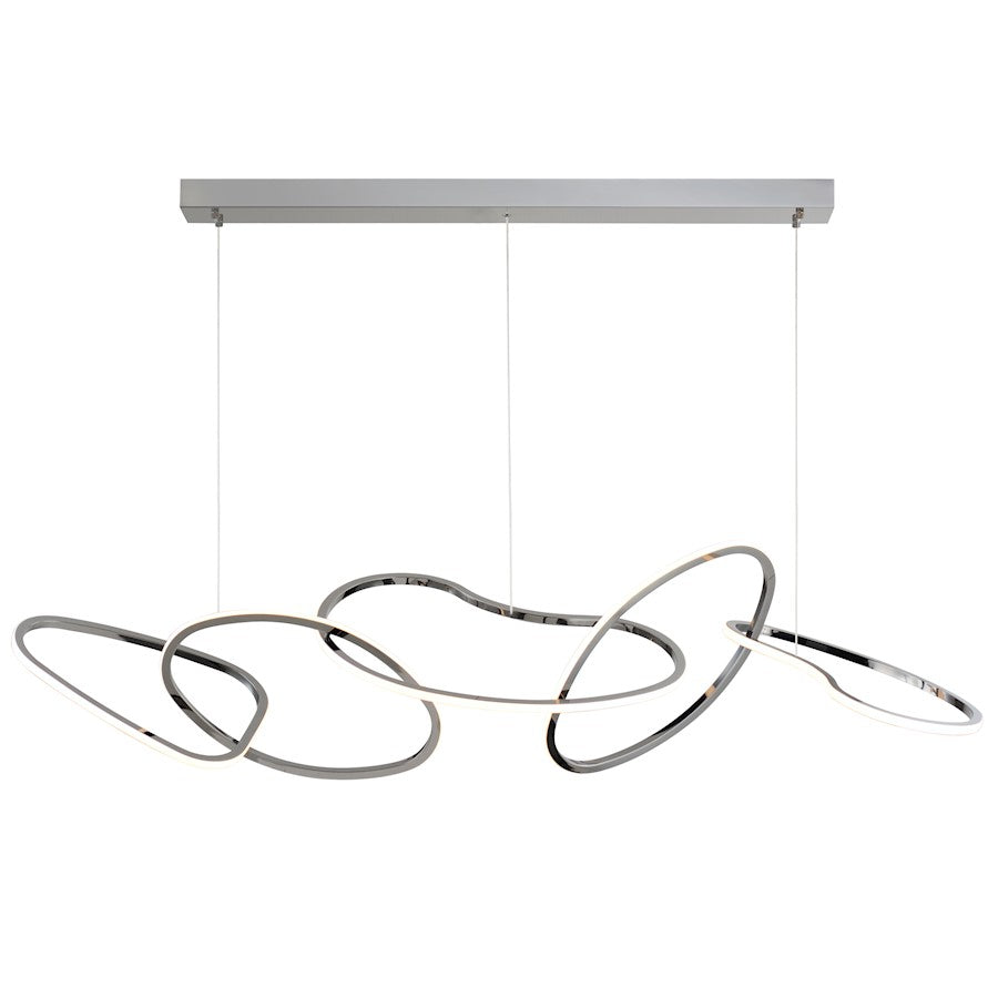 ET2 Lighting Unity 1 Light Linear Pendant, Black Chrome