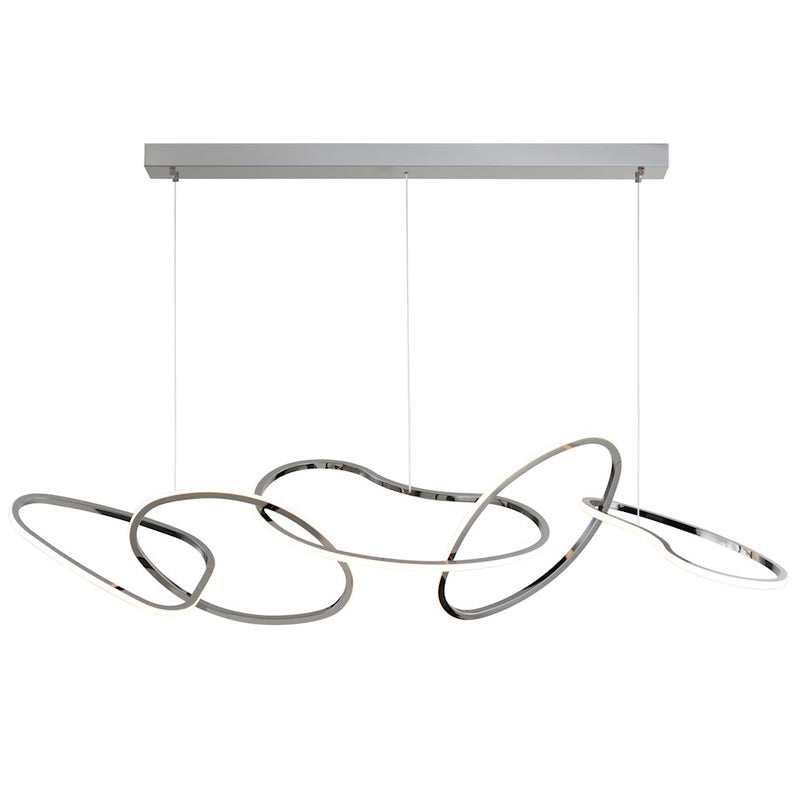 ET2 Lighting Unity 1 Light Linear Pendant, Black Chrome