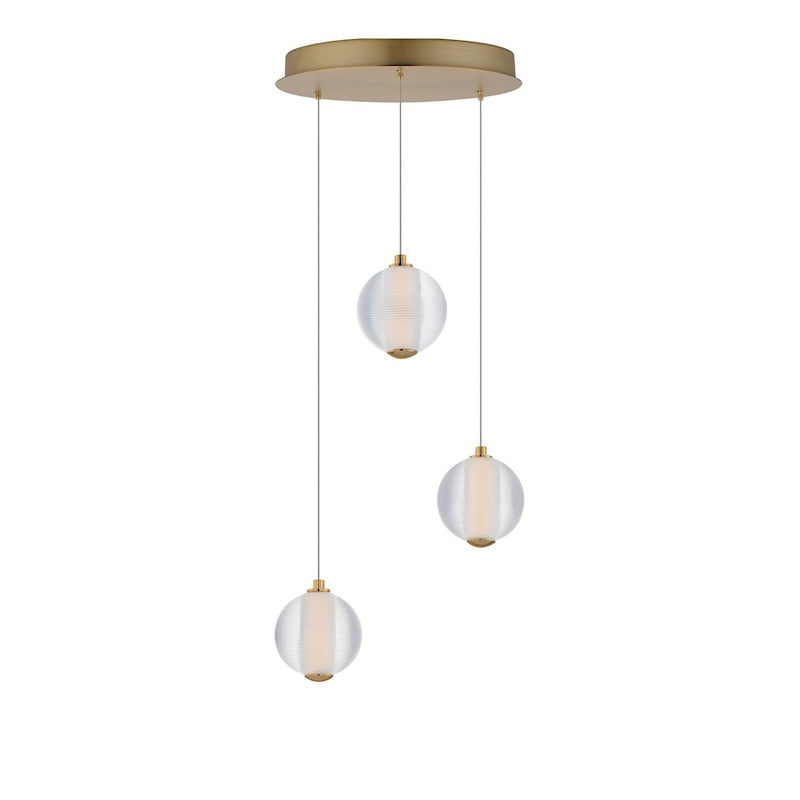 ET2 Lighting Unity Vertical 4 Light LED Pendant, Champagne