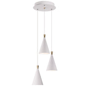 ET2 Lighting Norsk 3 Light Pendant, White/Metallic Gold