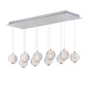 ET2 Lighting Rhythm 3 Light LED Pendant, Gold/Clear Ribbed - E24643-144GLD