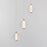 ET2 Lighting Rhythm 3 Light LED Pendant, Gold/Clear Ribbed