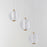 ET2 Lighting Rhythm 3 Light LED Pendant, Gold/Clear Ribbed