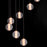 ET2 Lighting Rhythm 9 Light LED Pendant, Gold/Clear Ribbed