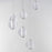 ET2 Lighting Rhythm 9 Light LED Pendant, Chrome/Clear Ribbed