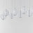 ET2 Lighting Rhythm 10 Light LED Pendant, Chrome/Clear Ribbed