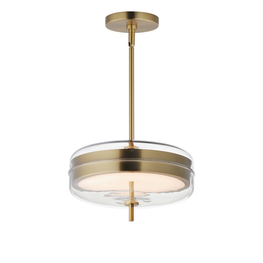 ET2 Lighting Voto 2-Light LED Pendant, Natural Aged Brass/Clear - E24662-18NAB